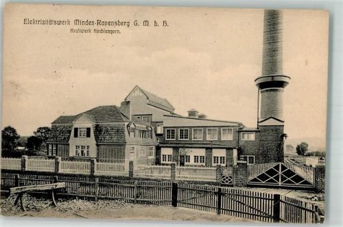 32278 W4983 Kirchlengern 1915 Foto AK Elektrizitätswerk m Kraftwerk Kirchlengern