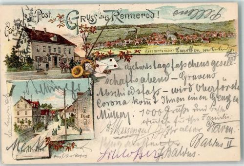 Rennerod 1899 Hauptstraße Gasthaus zur Post