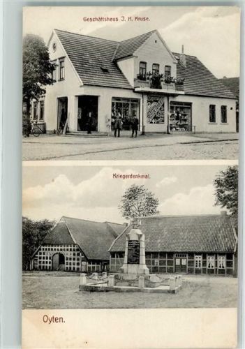 Oyten Geschäftshaus J. H. Kurse Kriegerdenkmal