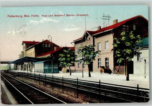 Falkenberg Bahnhof Post Bahnpost Halle-Kalisch Zg. 103