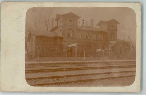 Peitz Bahnhof Bahnpost Halle-Posen Ort handschriftlich