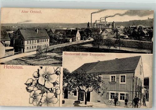 Heidenau 1908 Alter Ortsteil Gasthaus zum Trompeter Fahrräder