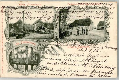 27367 W2724 Sottrum , Kr Rotenburg, Wümme 1906 - Gross-Sottrum Mühle Gut Stuckenbostel Gasthaus Tiedemann