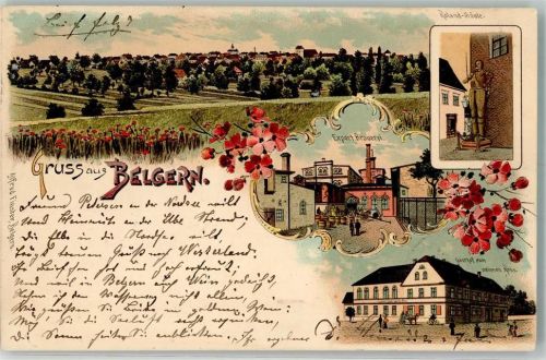 Belgern 1903 Rolandschule Gasthaus zum weissen Ross Export-Brauerei