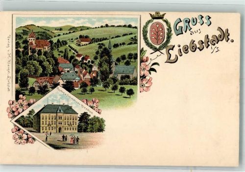 01825 O8301 Liebstadt Lithographie Gasthaus zum schwarzen Kleeblatt