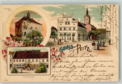 Peitz 1901 Festungsturm Deutsches Haus Rathaus