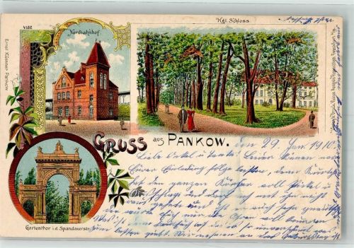 Pankow 1910 Nordbahnhof Kgl. Schloß Gartentor Spandauerstraße