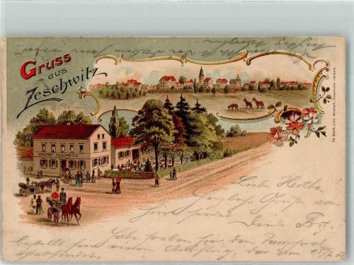 Zeschwitz 1906 Gasthaus Zeschwitz Pferdeweide