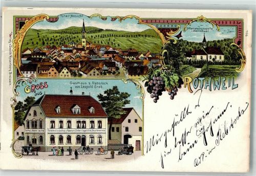 Oberrotweil 1906 St. Pantateonskapelle Gasthaus zum Rebstock Weintrauben