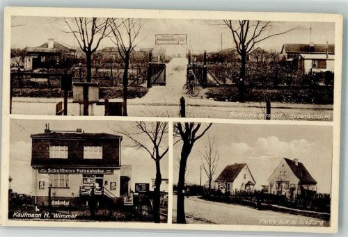 10115 O1121 Heinersdorf - Familiengärten Schrebergatenanlage Kolonialwaren Wimmer Emailleschild MAGGI Siedlungsstraße