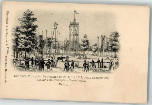 10115 O1157 Karlshorst Lithographie Volkspark Karlsgarten Turnplatz Hasenhaide