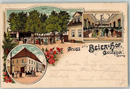 Gautzsch 1902 Gasthaus Beier's Hof Garten Ball-Saal