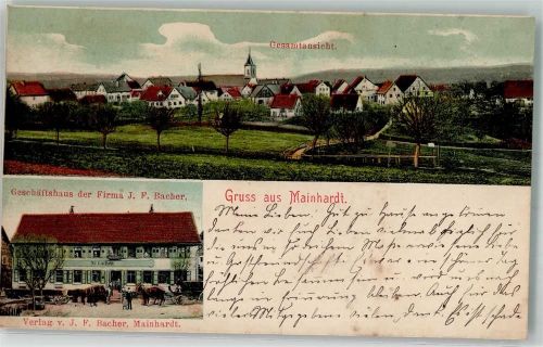 74523 W7173 Mainhardt 1905 - Geschäftshaus Bacher Kutsche