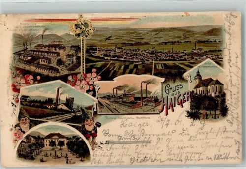 Haiger 1901 Zwerge Stadthaus Zementfabrik Minerva-Hütte - Eisengiesserei
