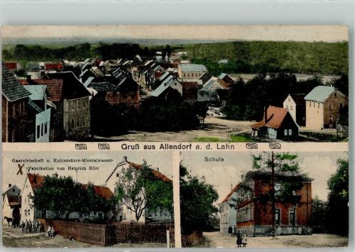 Allendorf 1919 Gasthaus-Mineralwaser-Fabrik Hörr Schule