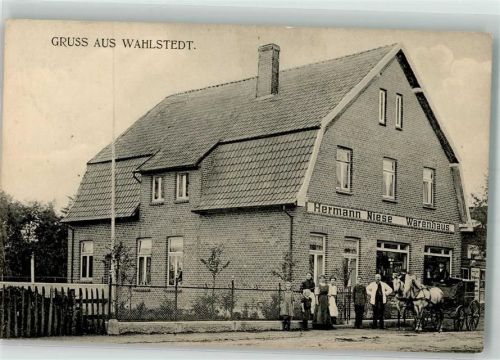 23812 W2362 Wahlstedt Foto AK Warenhaus Hermann Niese Kutsche
