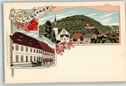 01825 O8301 Liebstadt Lithographie Gasthaus Stadtkeller