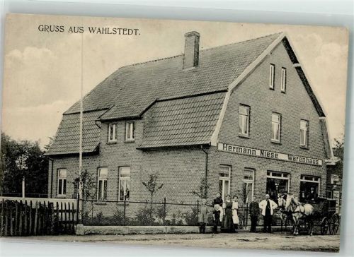 23812 W2362 Wahlstedt 1912 Foto AK Warenhaus Hermann Niese Kutsche
