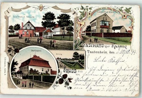 Tautenhain 1899 Oberförsterei Gasthaus zur Kanone Dorfstraße nach Wahn