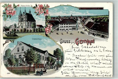 Geithain 1901 Nikolai Kirche Schützenhaus
