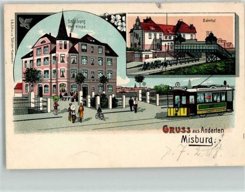 Misburg Bahnhof Fußgängerbrücke Gasthaus Bahnburg Straßenbahn