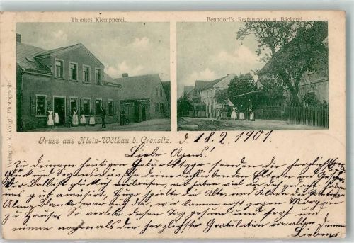 Wölkau Klein-Wölkau Klempnerei Thiemes Gasthaus-Bäckerei Benndorf