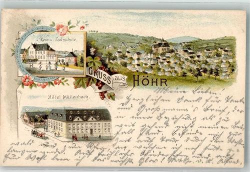 Höhr-Grenzhausen 1900 Hotel Müllenbach Keram. Fachschule