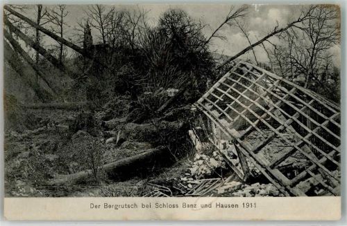 96231 W8623 Staffelstein , Oberfr 1911 - Bergrutsch Schloß Banz und Hausen 1911 Entwurzelte Bäume