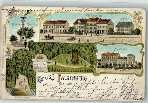 Falkenberg 1904 Wilhelmstraße Apotheke Im Schweinerz Kriegerdenkmal