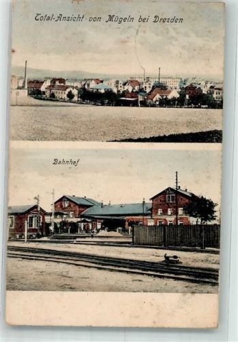 01809 O8312 Mügeln 1911 - Bahnhof Bahnpost Dresden-Neustadt Zg. 498