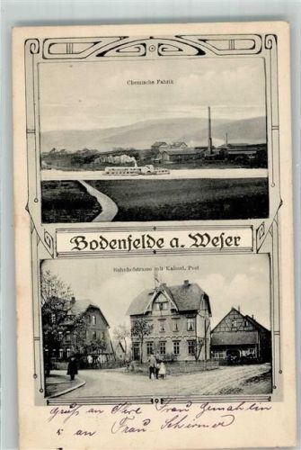 Bodenfelde 1913 Chemische Fabrik Bahnhofstraße Kaiserl. Post