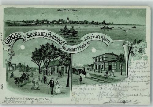 Wandlitz Gasthaus Seekrug Aug. Klein Bahnhof Eisenbahn