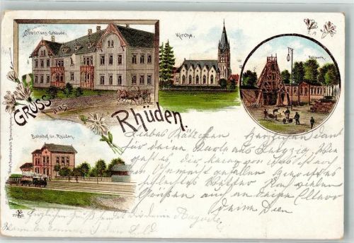 Rhüden 1899 Kaliwerk Direktionsgebäude Kirche Bahnhof