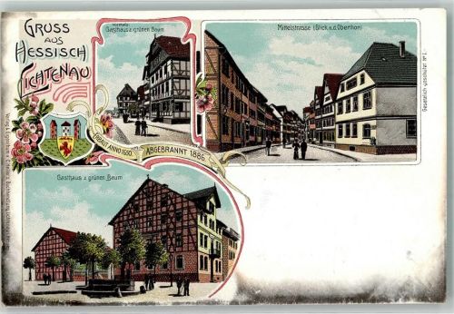 Hessisch Lichtenau vormals Gasthaus Zum grünen Baum Abgebrannt Mittelstraße