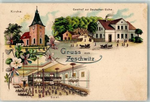 Zeschwitz 1901 Gasthaus zur Deutschen Eiche Festsaal