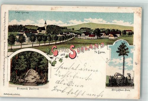 Sohland 1901 Bismarck Denkmal Kaiser Eiche König Albert Stein