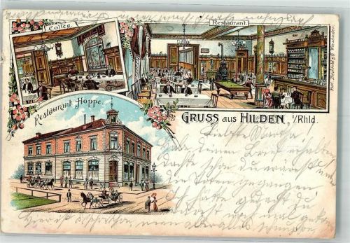 Hilden 1901 Gasthaus Hoppe Gastraum Billardtisch Colleg