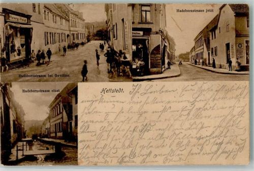 06333 O4270 Hettstedt , Sachs-Anh 1907 - Hadebornstraße bei Gewitter Geschäft Georg Voigt