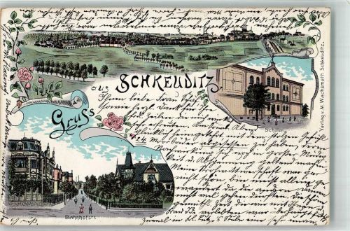 Schkeuditz 1898 Bahnhofstraße Schulen