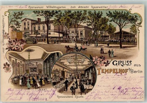 Tempelhof 1900 Gasthaus Wilhelmsgarten Saal Buffett