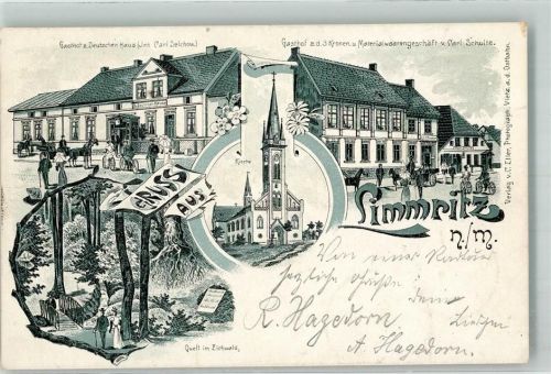 Limmritz 1901 Eichwald-Quell Gasthaus zum Deutschen Haus Gasthaus zu den 3 Kronen