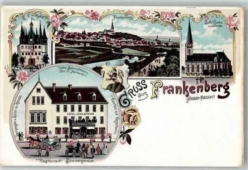 Frankenberg Rathaus Hotel Schmidtmann Ev. Kirche Wappen