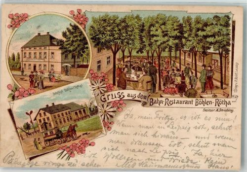 Böhlen Bahnhof Bahnhofsgasthaus Böhlen Gartenwirtschaft Kutsche Bahnpost Leipzig-Hof Zg. 245