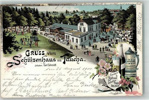 Taucha 1900 Gasthaus Schützenhaus Carl Schmidt Spielkarten