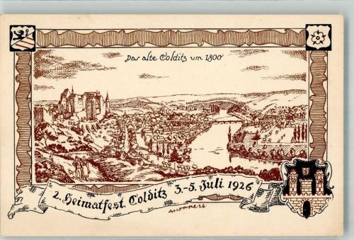Colditz 2. Heimatfest Juli 1926 Das alte Colditz um 1800 sign A. Horne