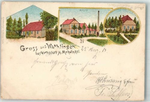 29339 W3101 Wathlingen 1904 Lithographie Molkerei Gasthaus Mohwinkel Kl. Stauchung