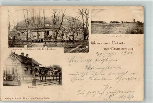 16515 O1407 Lehnitz 1900 - Gasthaus Lehnitzsee H. Scheinhardt Oranienburger Eiswerke Bahnhof