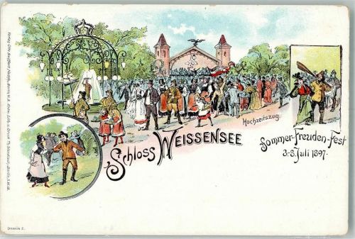 Weißensee 1897 Sommer-Freuden-Fest 1897 Schloß Weissensee Hochzeitszug