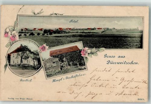 Dürrweitzschen 1901 Gasthaus Haupt's Geschäftshaus