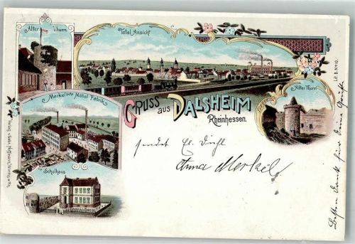 Flörsheim-Dalsheim 1897 Schule Alter Turm Möbelfabrik Merkel